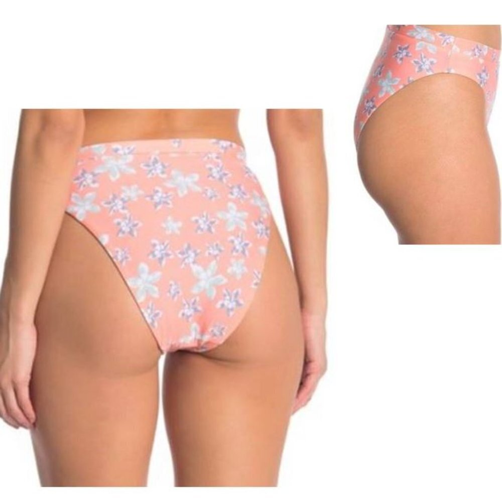 Becca French Cut Hi Leg Floral Bikini Swim Bottoms NEW Size L - Picture 2 of 11